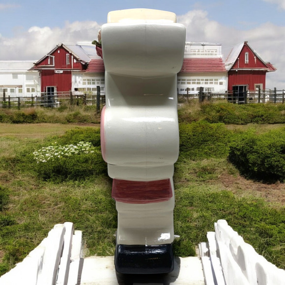 Vintage 1980's Ceramic Cow Standing Clock Whimsical Cottage Farmhouse Handmade - Picture 4 of 10